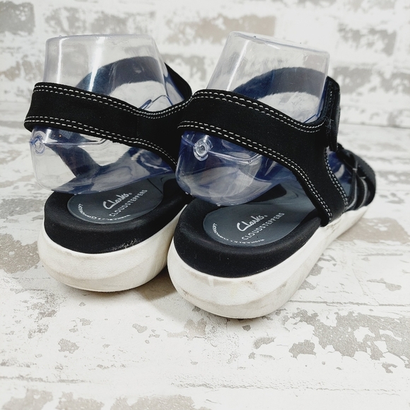 Clarks Glide Hi Shore Black Strappy Sandals X343 - Picture 5 of 9